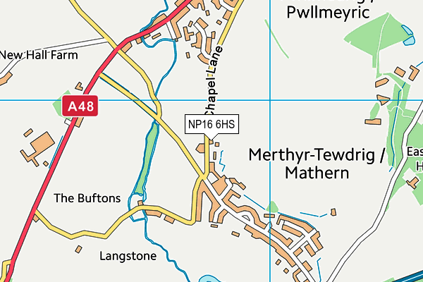 NP16 6HS map - OS VectorMap District (Ordnance Survey)