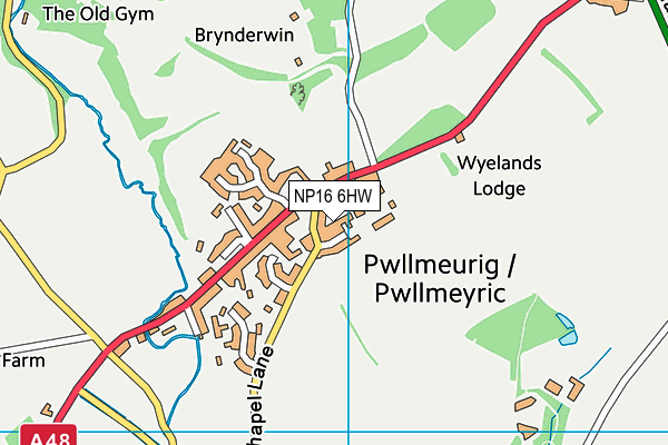 NP16 6HW map - OS VectorMap District (Ordnance Survey)