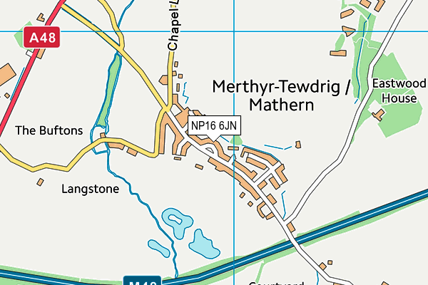 NP16 6JN map - OS VectorMap District (Ordnance Survey)