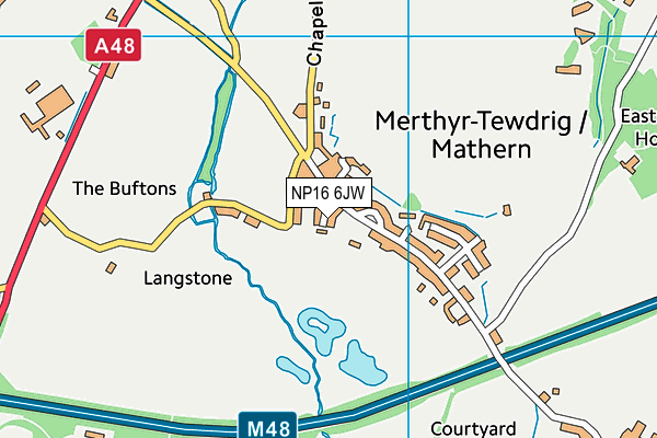 NP16 6JW map - OS VectorMap District (Ordnance Survey)