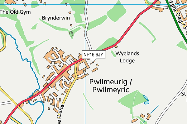 NP16 6JY map - OS VectorMap District (Ordnance Survey)