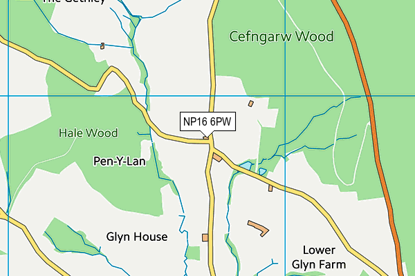 NP16 6PW map - OS VectorMap District (Ordnance Survey)