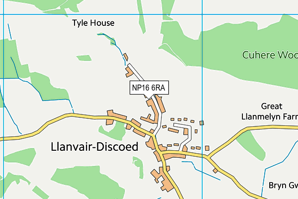 NP16 6RA map - OS VectorMap District (Ordnance Survey)