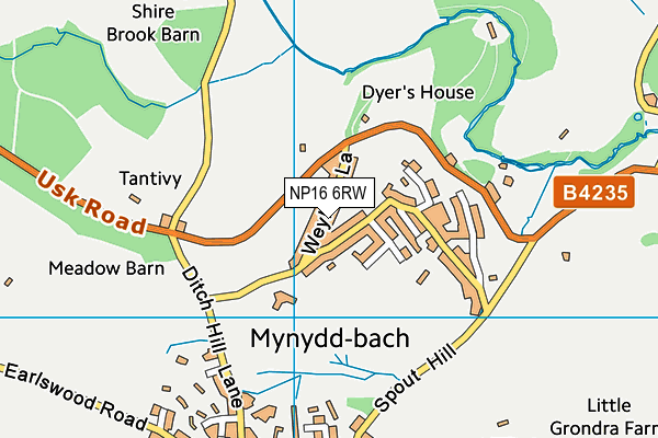 NP16 6RW map - OS VectorMap District (Ordnance Survey)