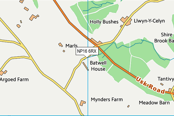 NP16 6RX map - OS VectorMap District (Ordnance Survey)