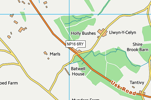 NP16 6RY map - OS VectorMap District (Ordnance Survey)