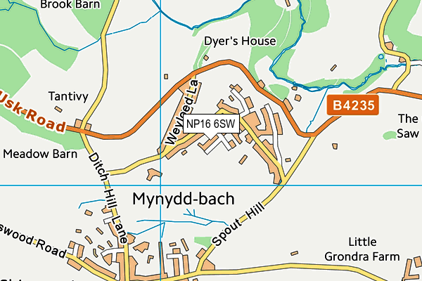 NP16 6SW map - OS VectorMap District (Ordnance Survey)