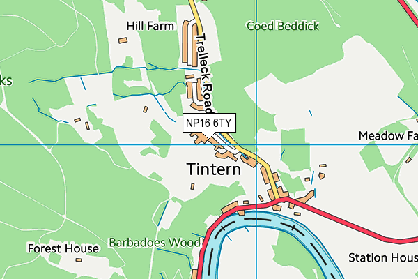 NP16 6TY map - OS VectorMap District (Ordnance Survey)