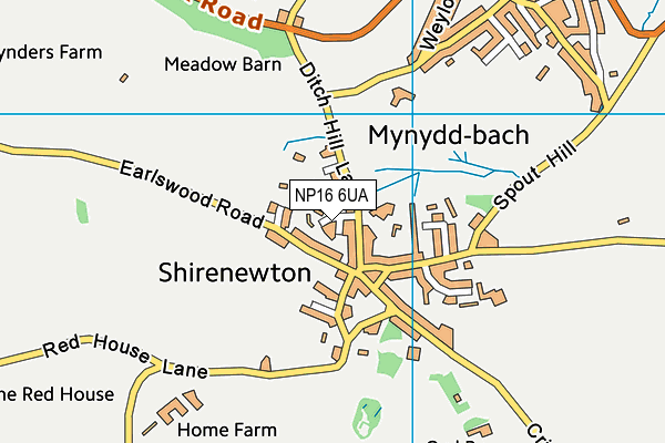 NP16 6UA map - OS VectorMap District (Ordnance Survey)