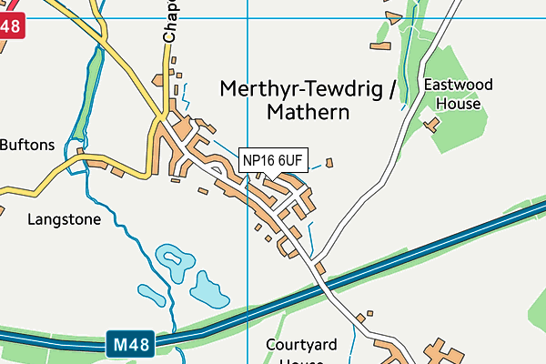 NP16 6UF map - OS VectorMap District (Ordnance Survey)