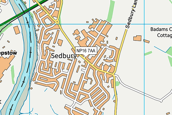 NP16 7AA map - OS VectorMap District (Ordnance Survey)