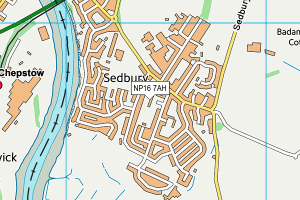 NP16 7AH map - OS VectorMap District (Ordnance Survey)
