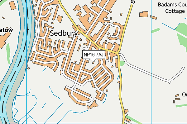 NP16 7AJ map - OS VectorMap District (Ordnance Survey)