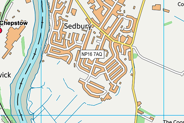 NP16 7AQ map - OS VectorMap District (Ordnance Survey)