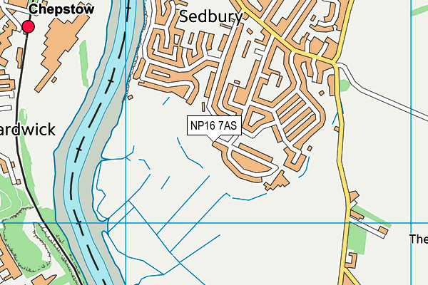 NP16 7AS map - OS VectorMap District (Ordnance Survey)