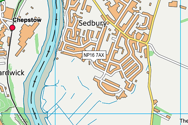 NP16 7AX map - OS VectorMap District (Ordnance Survey)