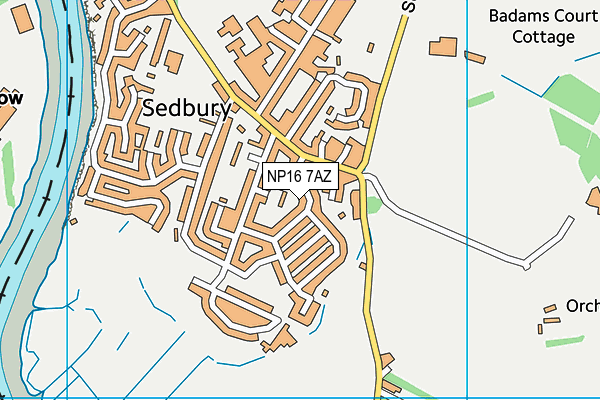 NP16 7AZ map - OS VectorMap District (Ordnance Survey)