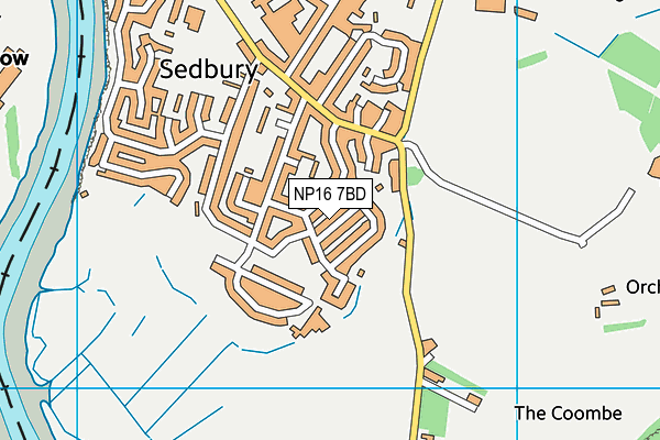 NP16 7BD map - OS VectorMap District (Ordnance Survey)