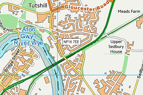 NP16 7EE map - OS VectorMap District (Ordnance Survey)