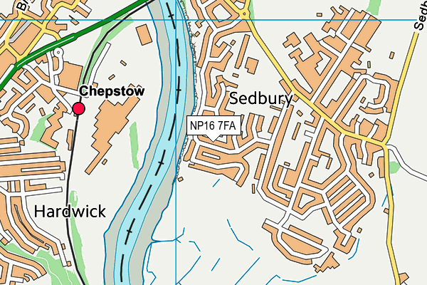 NP16 7FA map - OS VectorMap District (Ordnance Survey)