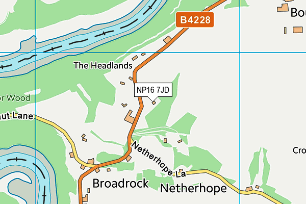 NP16 7JD map - OS VectorMap District (Ordnance Survey)