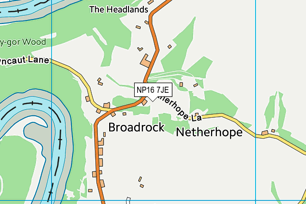 NP16 7JE map - OS VectorMap District (Ordnance Survey)