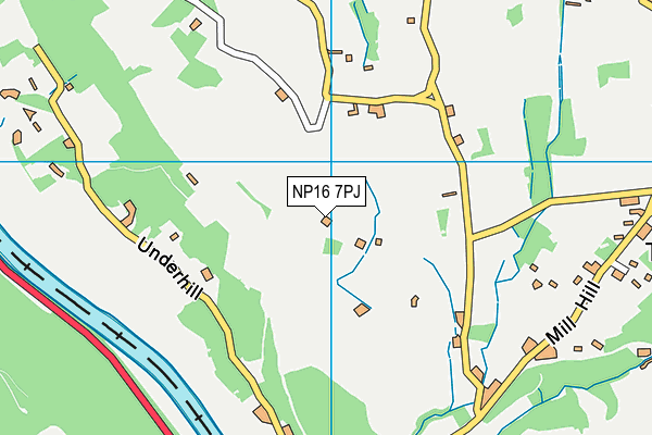NP16 7PJ map - OS VectorMap District (Ordnance Survey)