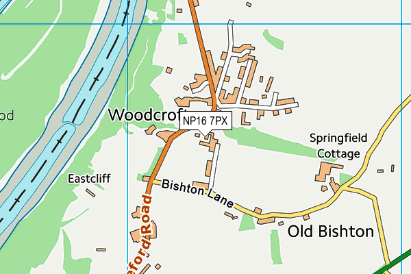 NP16 7PX map - OS VectorMap District (Ordnance Survey)