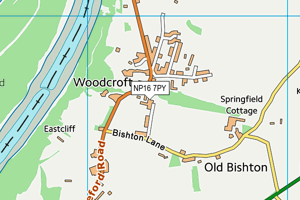 NP16 7PY map - OS VectorMap District (Ordnance Survey)