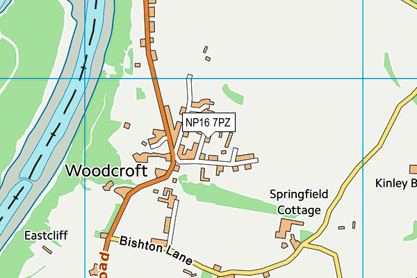 NP16 7PZ map - OS VectorMap District (Ordnance Survey)