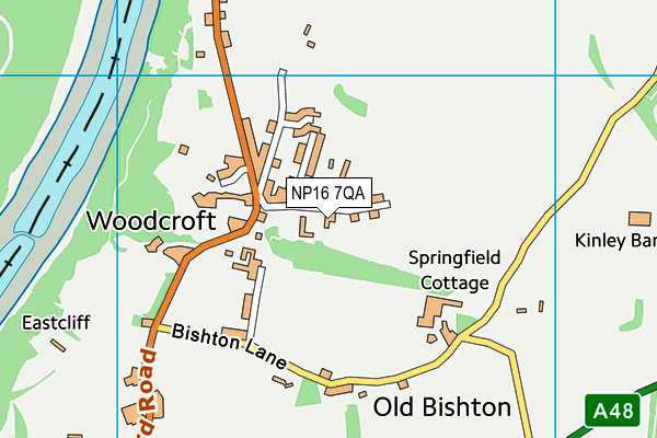 NP16 7QA map - OS VectorMap District (Ordnance Survey)