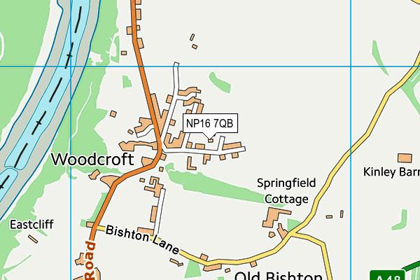 NP16 7QB map - OS VectorMap District (Ordnance Survey)
