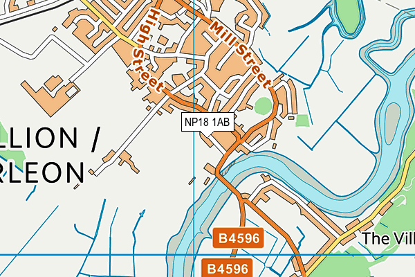 NP18 1AB map - OS VectorMap District (Ordnance Survey)