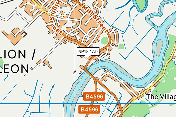 NP18 1AD map - OS VectorMap District (Ordnance Survey)