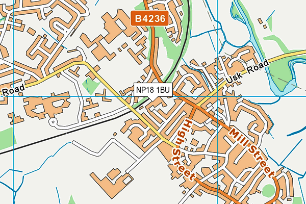 NP18 1BU map - OS VectorMap District (Ordnance Survey)