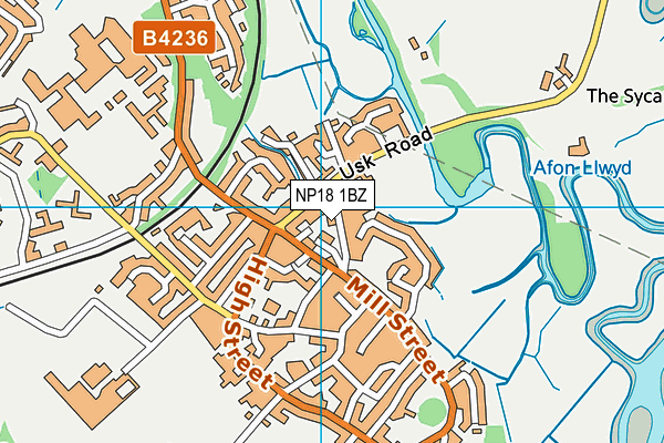 NP18 1BZ map - OS VectorMap District (Ordnance Survey)