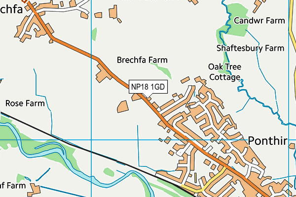 Ponthir Church in Wales School map (NP18 1GD) - OS VectorMap District (Ordnance Survey)