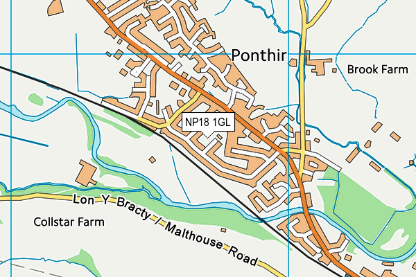 NP18 1GL map - OS VectorMap District (Ordnance Survey)