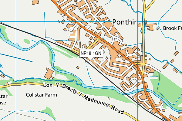 NP18 1GN map - OS VectorMap District (Ordnance Survey)
