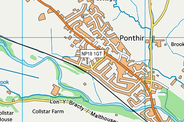 NP18 1GT map - OS VectorMap District (Ordnance Survey)