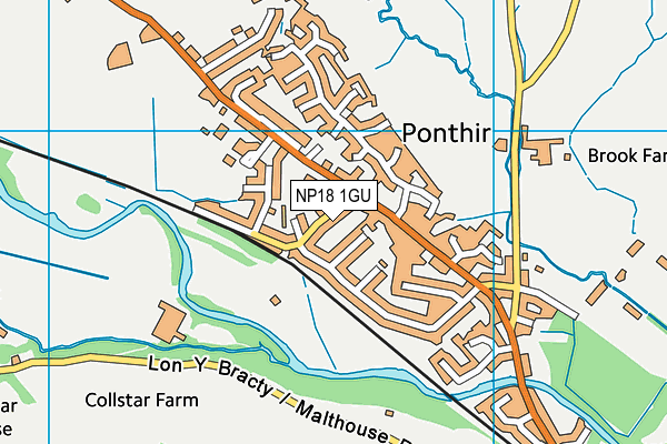 NP18 1GU map - OS VectorMap District (Ordnance Survey)