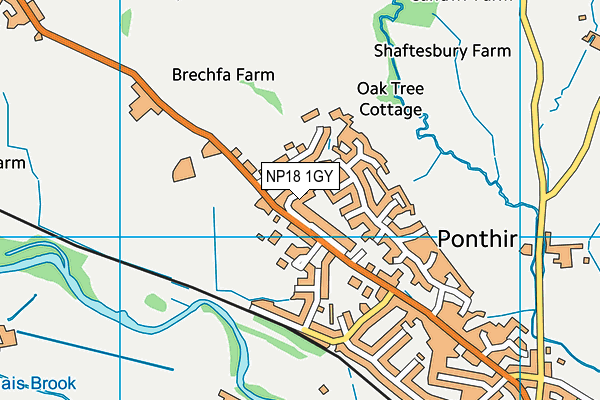 NP18 1GY map - OS VectorMap District (Ordnance Survey)