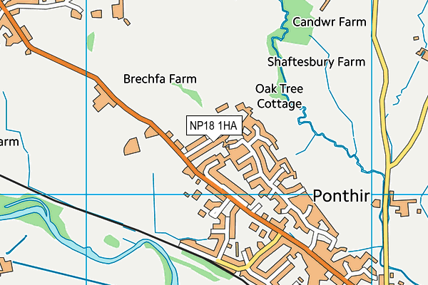 NP18 1HA map - OS VectorMap District (Ordnance Survey)