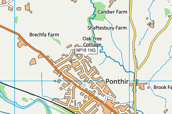 NP18 1HG map - OS VectorMap District (Ordnance Survey)