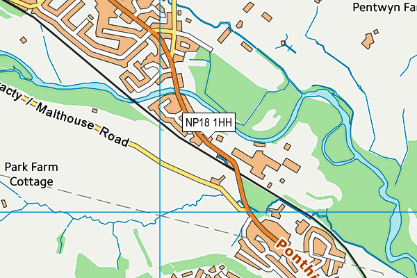 NP18 1HH map - OS VectorMap District (Ordnance Survey)