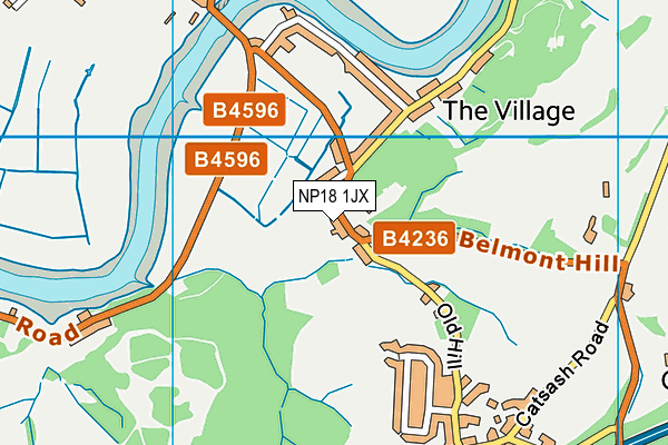 NP18 1JX map - OS VectorMap District (Ordnance Survey)