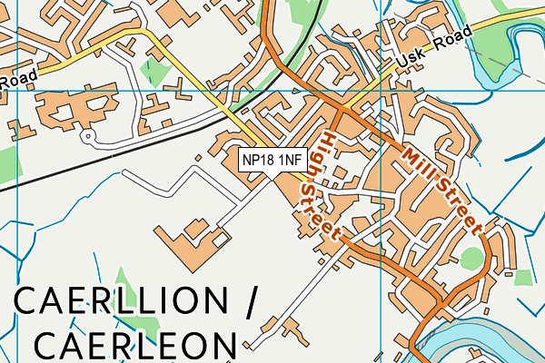 Caerleon Comprehensive School map (NP18 1NF) - OS VectorMap District (Ordnance Survey)