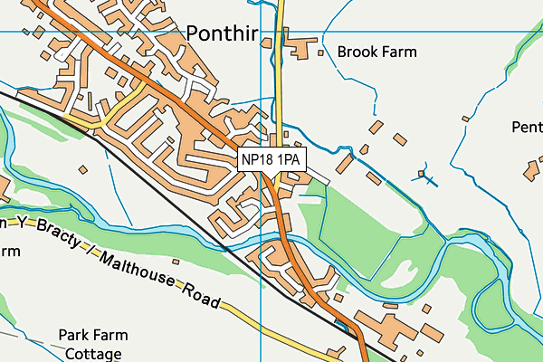 NP18 1PA map - OS VectorMap District (Ordnance Survey)
