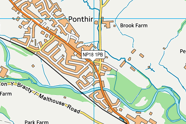NP18 1PB map - OS VectorMap District (Ordnance Survey)