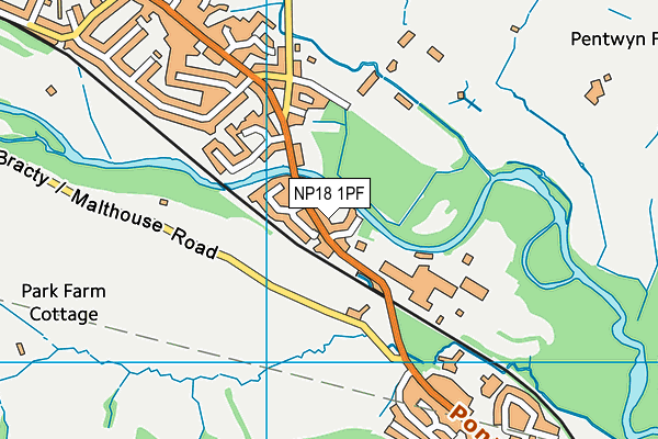 NP18 1PF map - OS VectorMap District (Ordnance Survey)